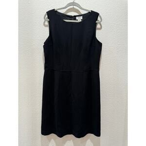 Ann Taylor LOFT - Classic Black Sleveless Lined Sheath Dress - Size 14